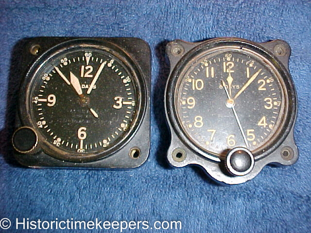 Restored Elgin Waltham Aircraft Clocks for Sale